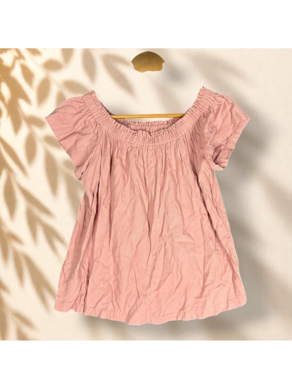 Kori America Blouse Women S Small Pink Short Sleeve Round Neck Pullover Casual